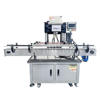Bốn bánh xe tự động thiết bị nắp nắp chuông chai tròn máy niêm phong nắp