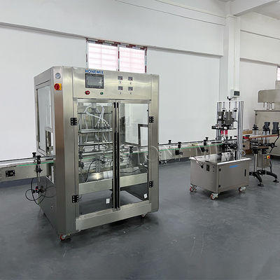 220V chai nước sốt Máy điền chất lỏng PLC kiểm soát Thiết kế chống rò rỉ