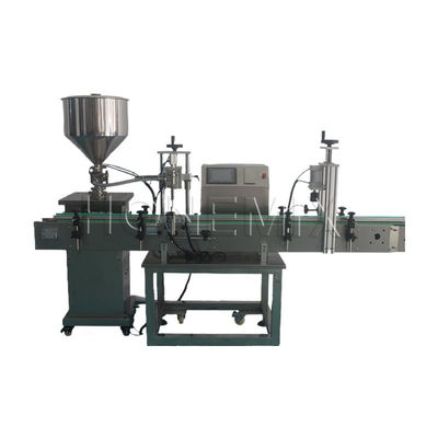 Máy nạp chai dầu gội theo chiều dọc bán tự động với máy vận chuyển
