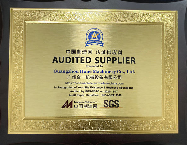 Trung Quốc Guangzhou Hone Machinery Co., Ltd. Chứng chỉ